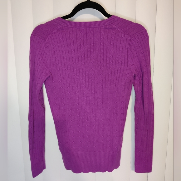 Tommy Hilfiger Purple Long Sleeve Knit Sweater Size Small/Petite - Picture 2 of 3